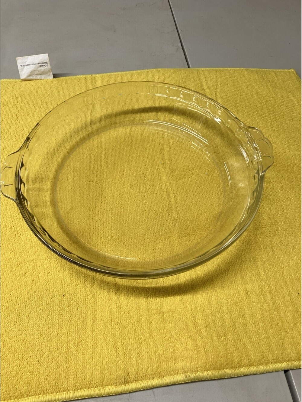 VTG Big Letter Pyrex Corning Pie Plate Scalloped Baking Dish Clear Glass 10”